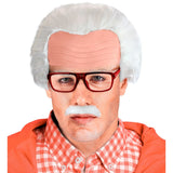 Grandpa Headpiece With Moustache & Glasses In Box
