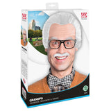 Grandpa Headpiece With Moustache & Glasses In Box