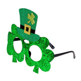 St. Patrick'S Day Glitter Shamrock Glasses With Mini Top Hat