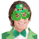 St. Patrick'S Day Glitter Shamrock Glasses With Mini Top Hat