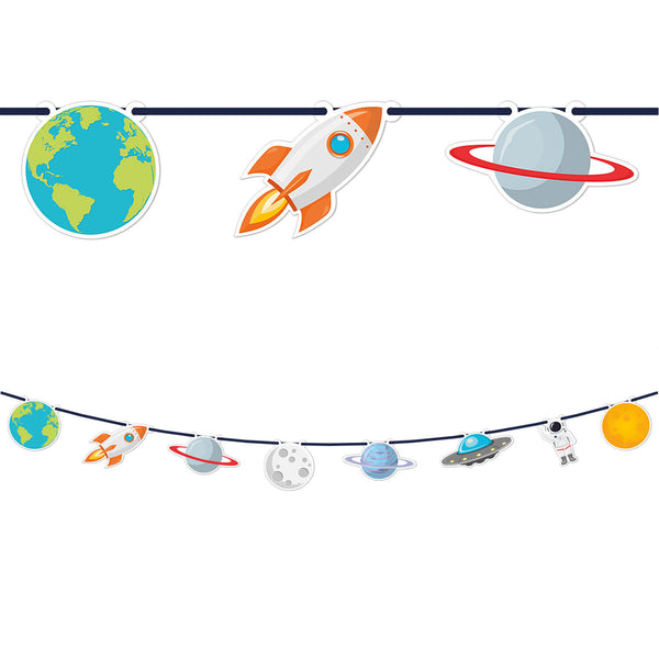 Rocket Space Paper Die-Cut Banner 1Ct