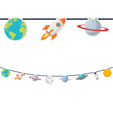 Rocket Space Paper Die-Cut Banner 1Ct