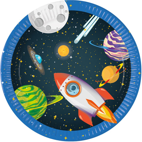 Rocket Space FSC Paper Plates Next Generation Large 23cm 8Ct