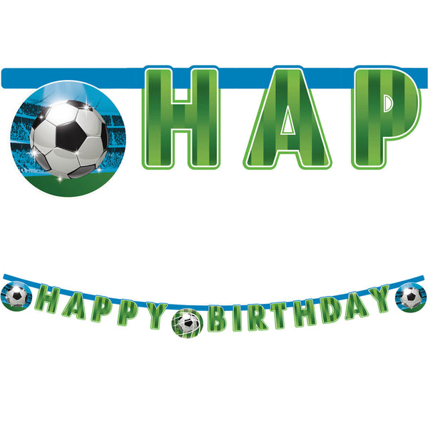 Soccer Fans FSC “Happy Birthday” Die-Cut Paper Banner 1Ct