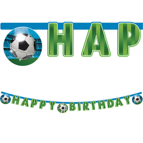 Soccer Fans FSC “Happy Birthday” Die-Cut Paper Banner 1Ct
