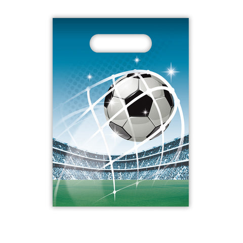 Soccer Fans Plastic Party Bags 6Ct