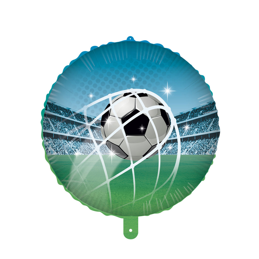 Soccer Fans Round Foil Balloon 46cm | Black/White
