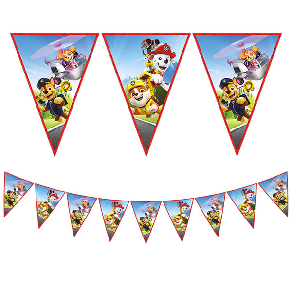 Paw Patrol FSC Paper Triangle Flag Banner (9 Flags) 1Ct