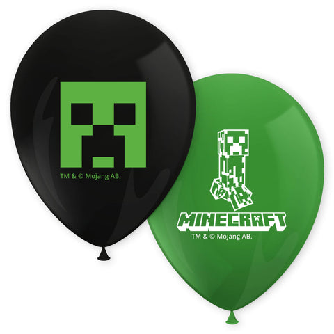 Minecraft Printed Latex Balloons 8Ct