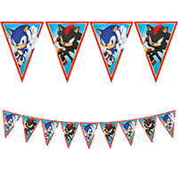 Sonic FSC Paper Triangle Flag Banner (9 Flags) 1Ct