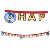 Sonic FSC “Happy Birthday” Die-Cut Paper Banner 1Ct