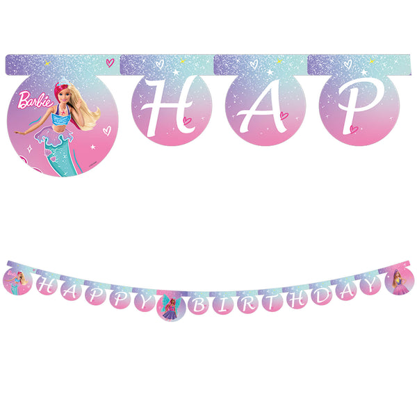 Barbie "Happy Birthday" Die-Cut Banner FSC 1Ct