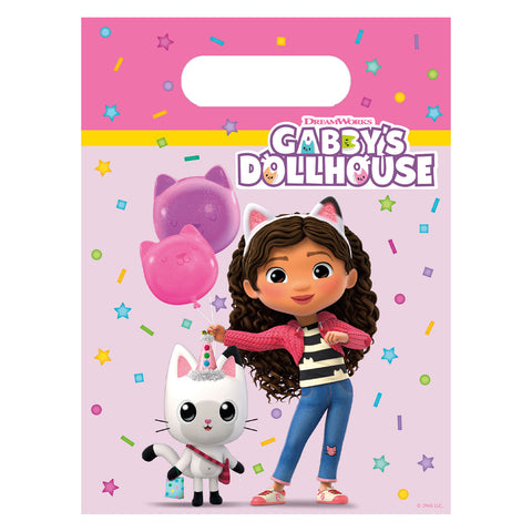 Gabby's Dollhouse Plastic Party Bags 6Ct
