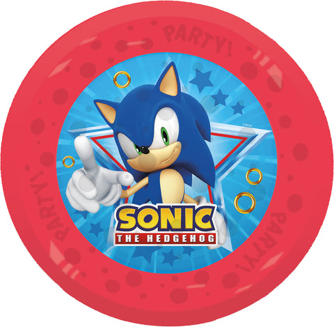 Sonic Party Reusable Plates 21cm 4Ct