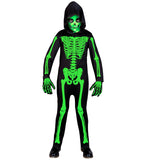 Green Skeleton Child Boy Costume by WIDMANN in Black for Boy 4-5Years