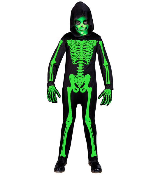 Green Skeleton Child Boy Costume by WIDMANN in Black for Boy 4-5Years