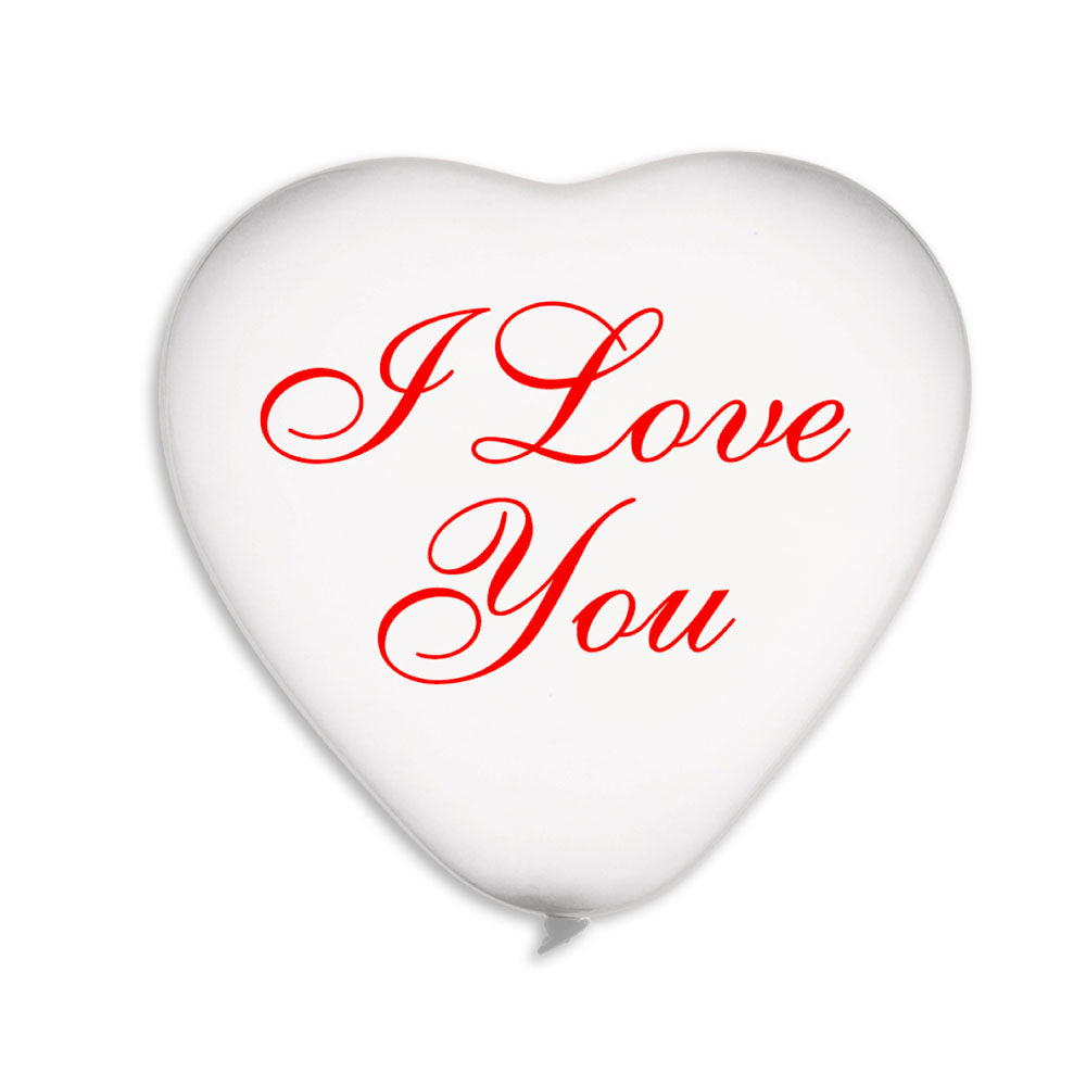 17" I Love You Balloon Red/White Latex Bln 25ct