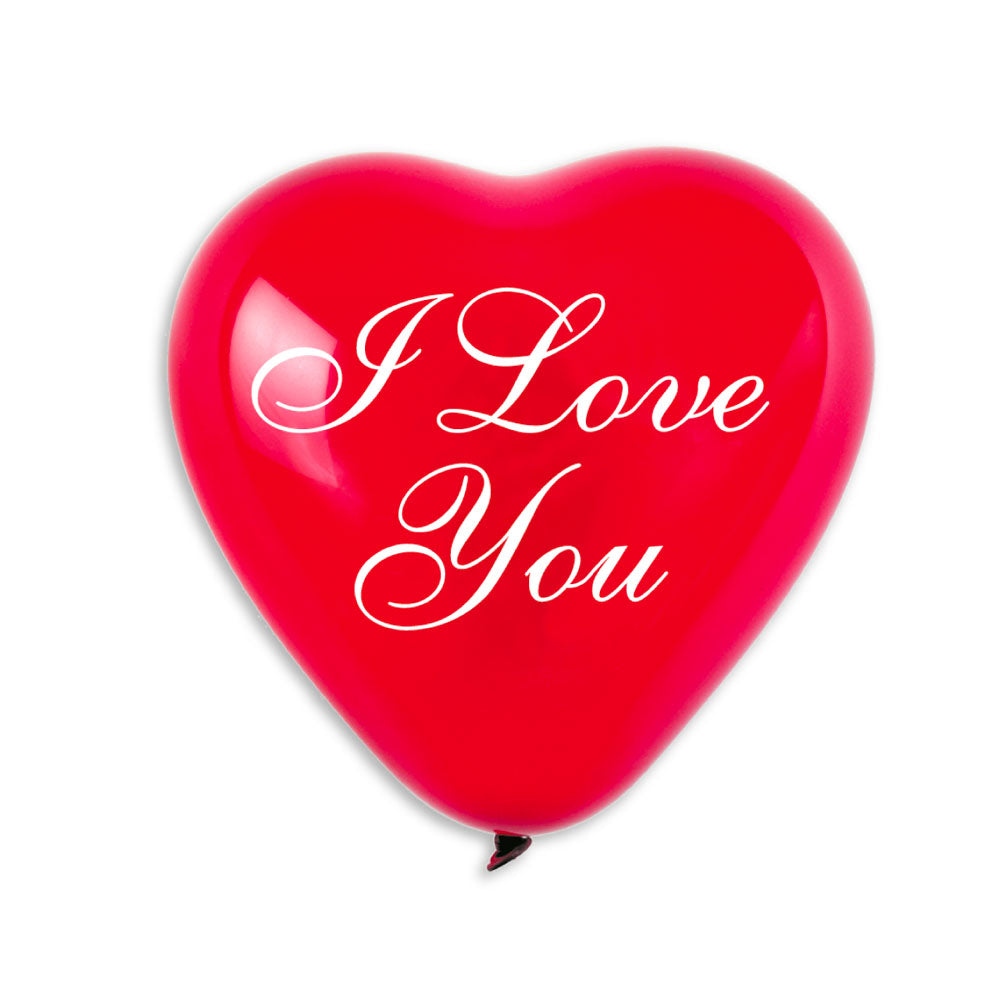 17" I Love You Balloon Red/White Latex Bln 25ct