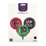 I LOVE UAE Foil Balloons 14'' 5Pcs/Pk