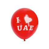 I LOVE UAE Printed Balloons 12'' 12Pcs/Pk