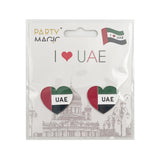 UAE Flag Magnet Pins 2 Pack – National Day Magnetic Badge for Men, Women & Kids, Patriotic UAE Flag Accessory for Events, Parades & Celebrations (3 x 2.7cm)