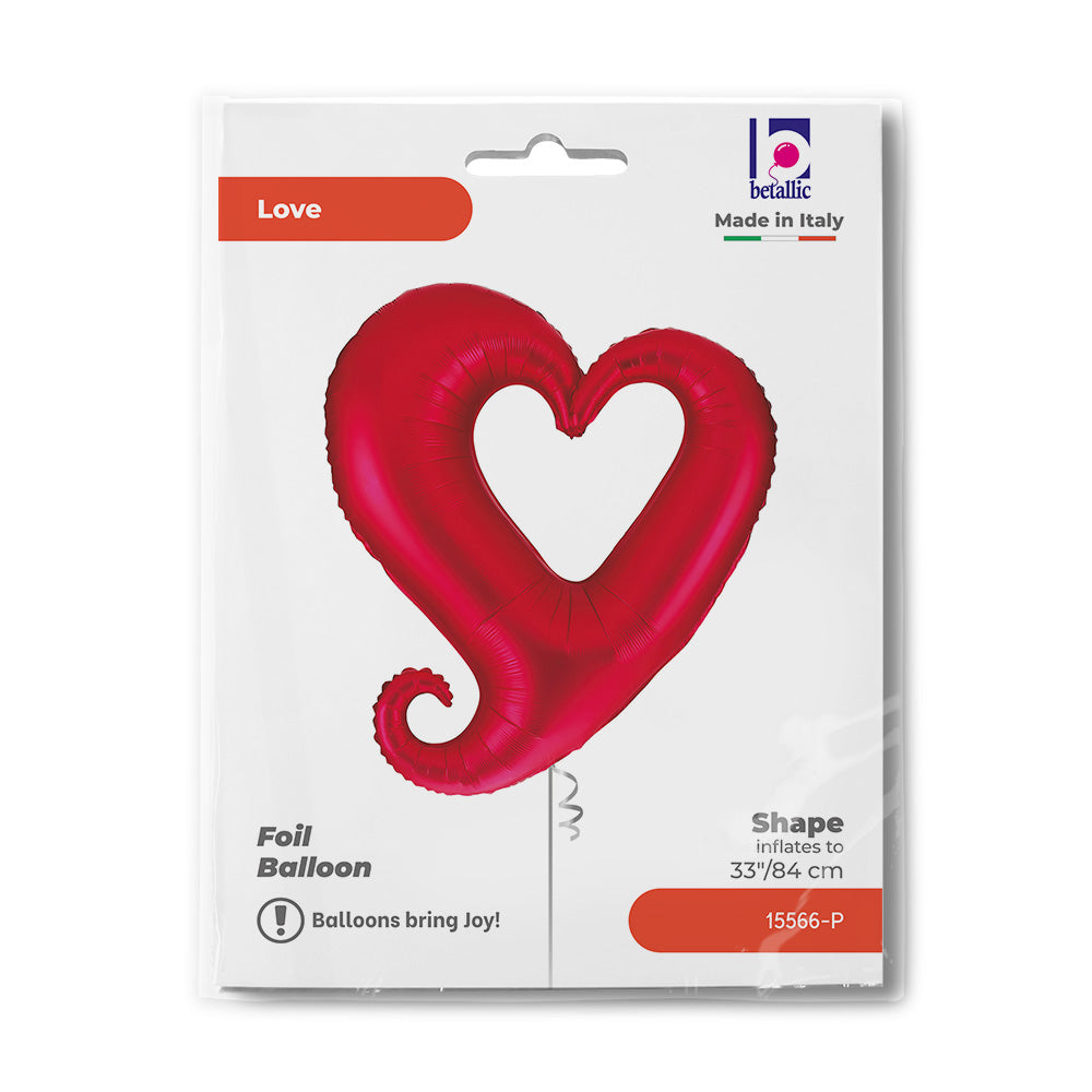 33" Chain Of Hearts Red Foil Balloon