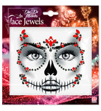WIDMANN Face Jewels Dia De Los Muertos Red & Black halloween makeup accessory UAE