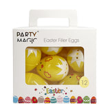 12-Pack Chick Filler Eggs 6cm – Mini Plastic Easter Eggs with Fluffy Chicks Inside