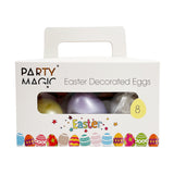 8-Pack Decorated Eggs 6cm – Hand-Painted Style Easter Ornaments for Hanging & Display