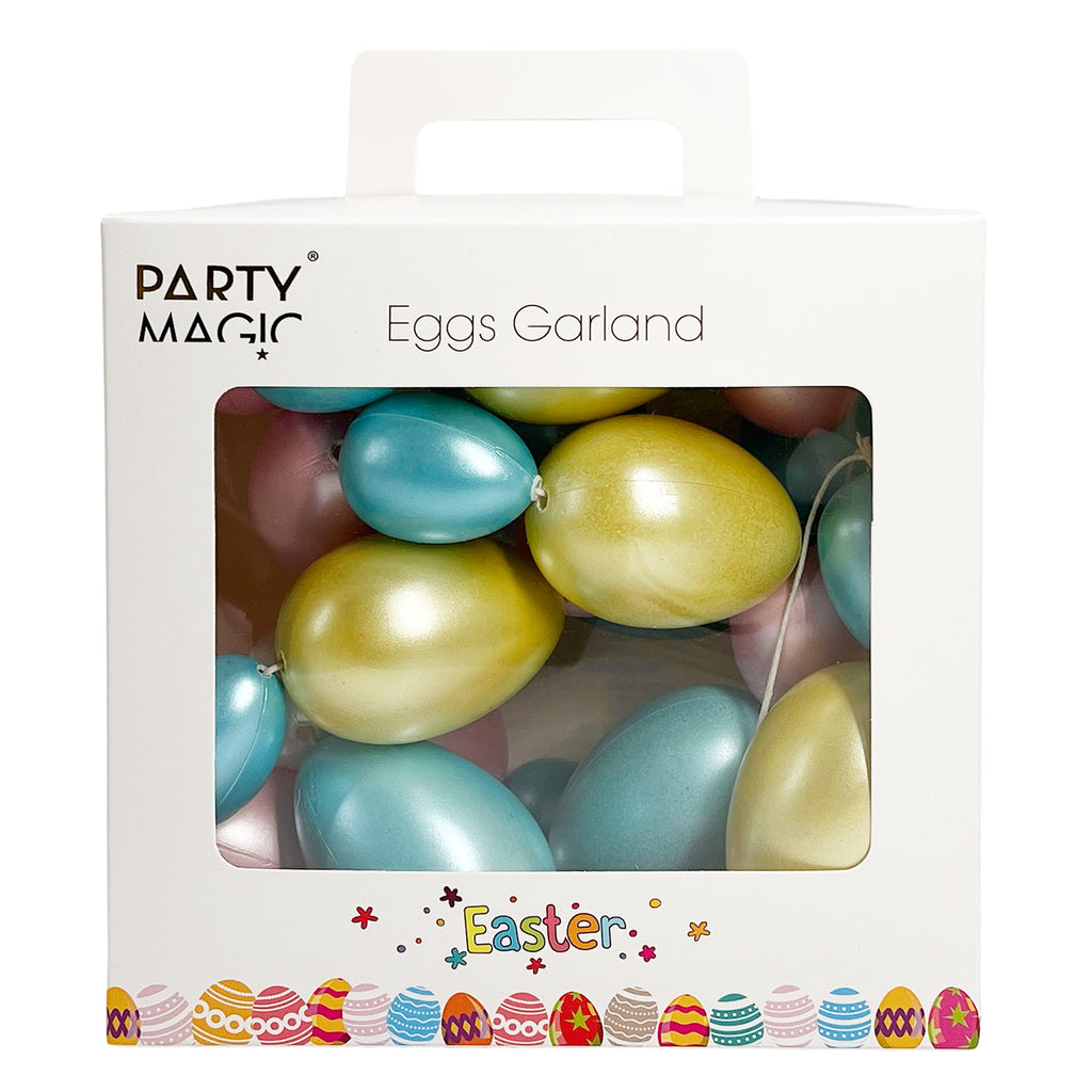 1.5m Decorated Eggs Garland – Pre-Strung Easter Ornament Chain for Wall & Tree Decor