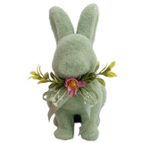 Green Bunny Decoration 15x9x19.5cm – Woodland Easter Figurine for Rustic Spring Decor