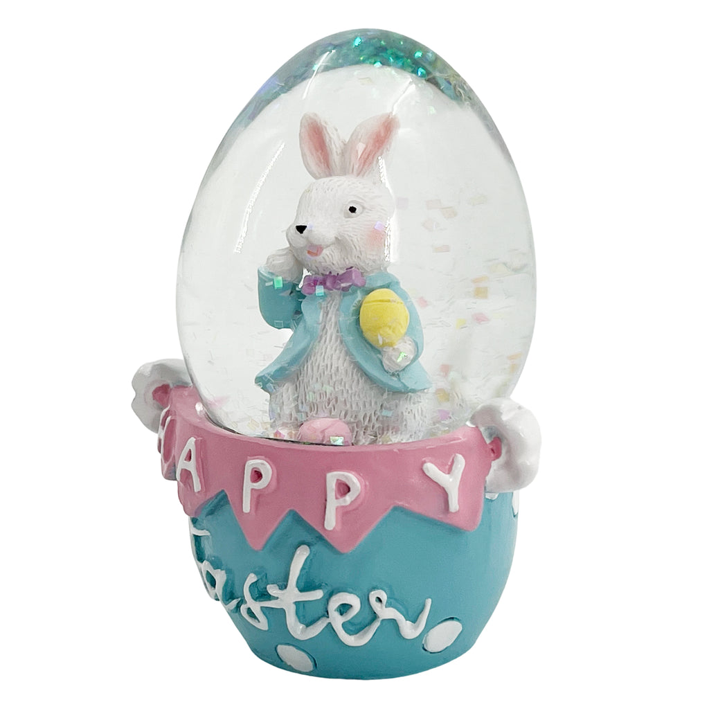 Blue Bunny Water Globe 4.5x4.5x6.5cm – Calming Snow Globe with Glitter for Spring Decor