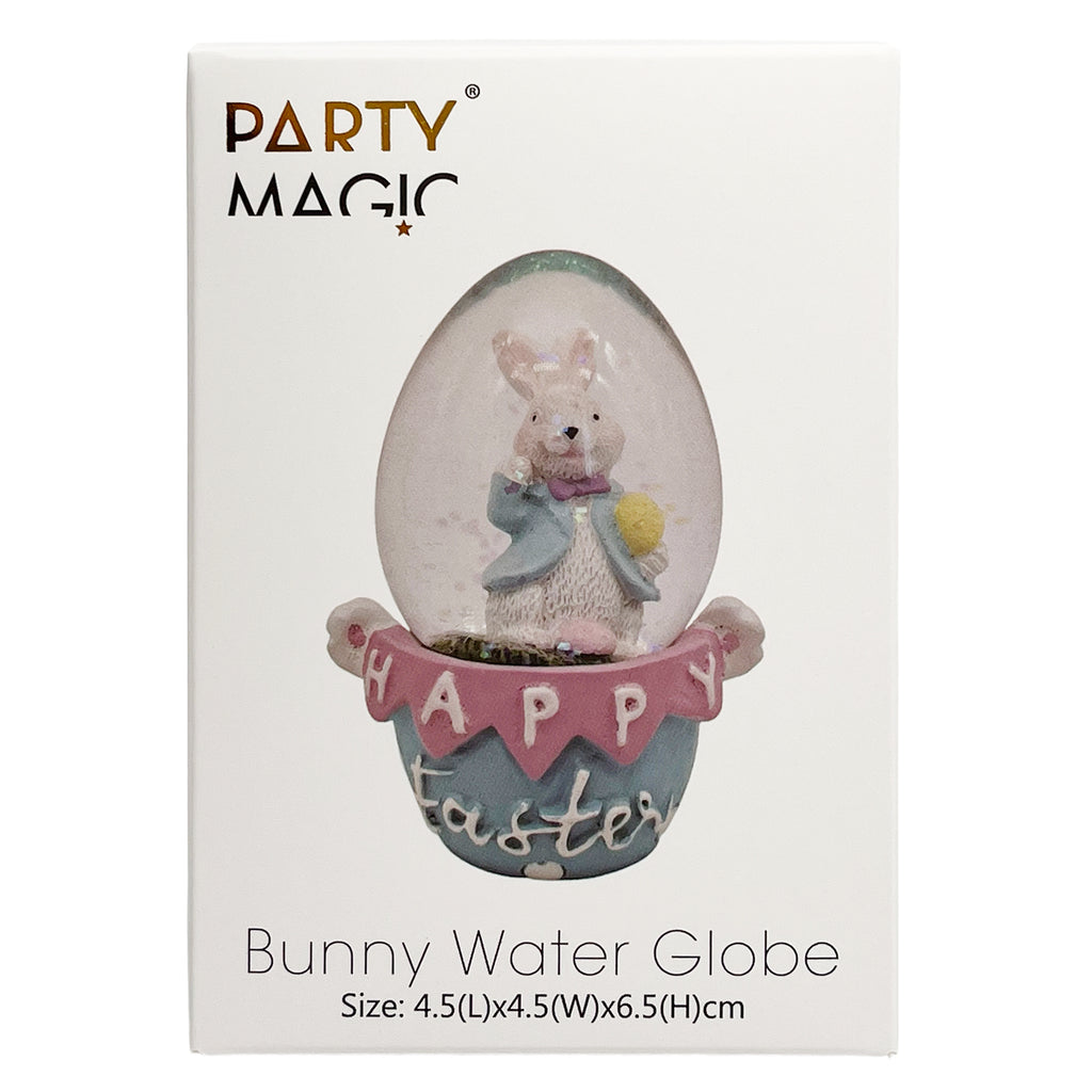 Blue Bunny Water Globe 4.5x4.5x6.5cm – Calming Snow Globe with Glitter for Spring Decor