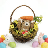 Bunny in the Basket 15x12x12cm – Adorable Easter Figurine for Tabletop & Shelf Decor
