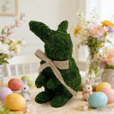 Moss Bunny Decoration 15x11x21cm – Natural Woodland Easter Figurine for Rustic Spring Decor