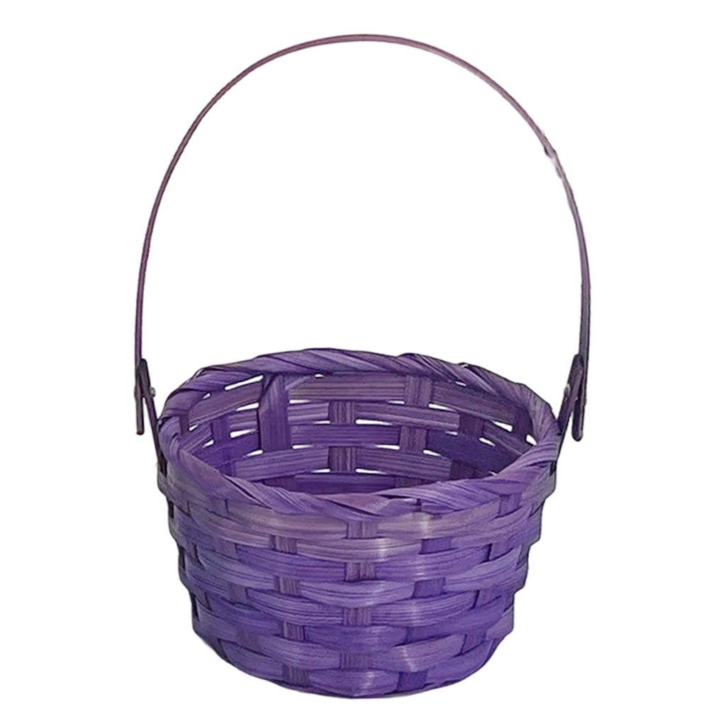 Purple Easter Basket 15x15x22cm – Medium Woven Basket for Egg Hunts & Spring Gifting