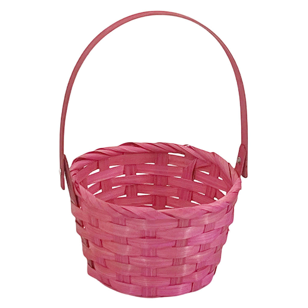 Pink Easter Basket 15x15x22cm – Medium Woven Basket for Girls’ Egg Hunts & Spring Gifting