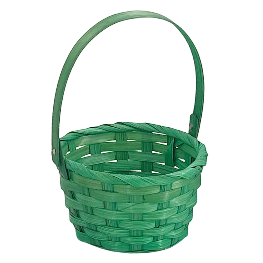 Green Easter Basket 15x15x22cm – Medium Woven Basket for Rustic & Natural Easter Styling