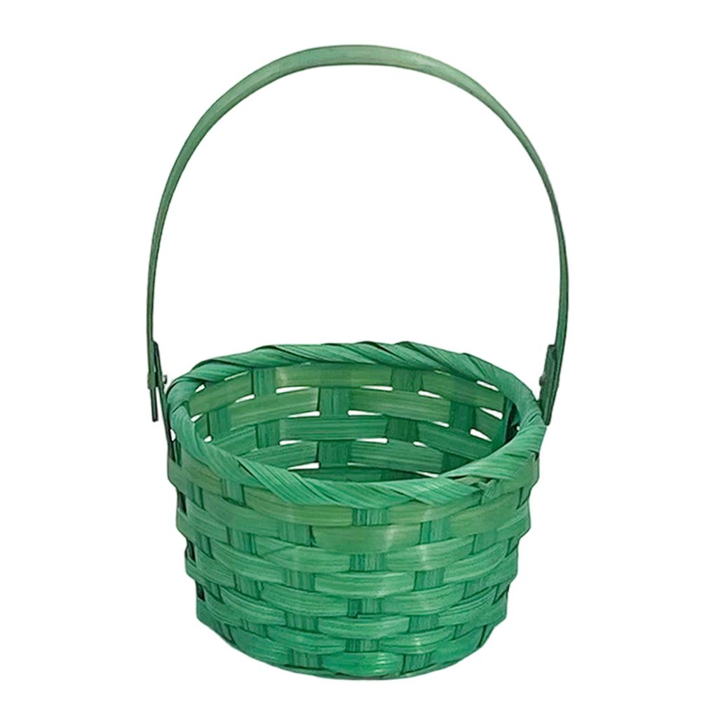 Green Easter Basket 15x15x22cm – Medium Woven Basket for Rustic & Natural Easter Styling