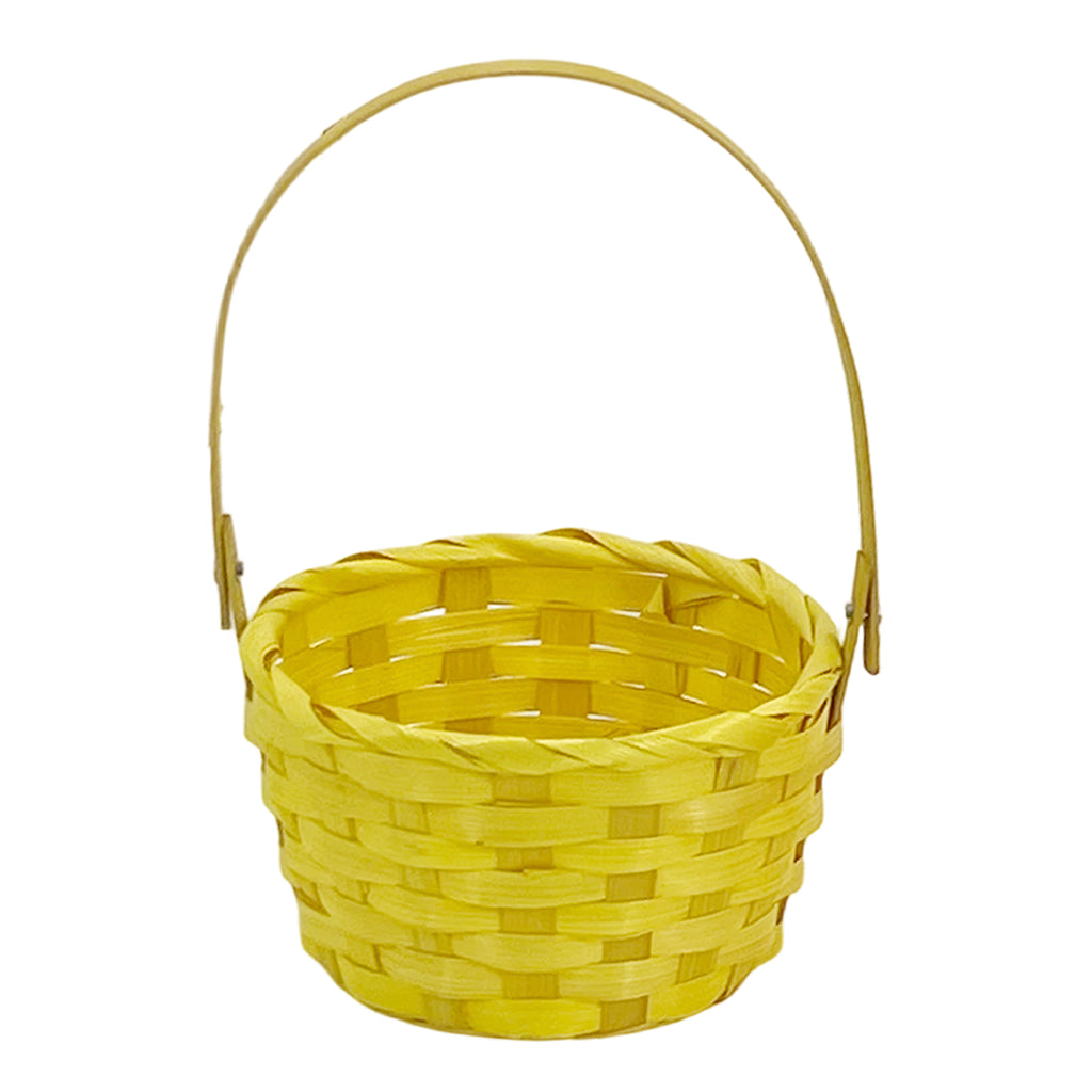 Yellow Easter Basket 15x15x22cm – Medium Woven Basket for Sunny Easter Egg Hunts