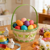 Large Green Easter Basket 20x20x26cm – Oversized Woven Basket for Big Egg Hunts & Gifts