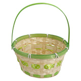 Large Green Easter Basket 20x20x26cm – Oversized Woven Basket for Big Egg Hunts & Gifts