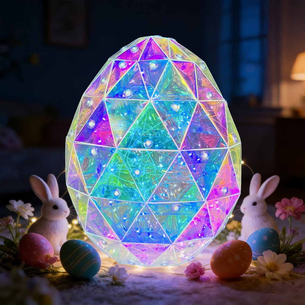 LED Egg Decoration Crystal Colour – Light-Up Easter Ornament for Nightstand & Tabletop