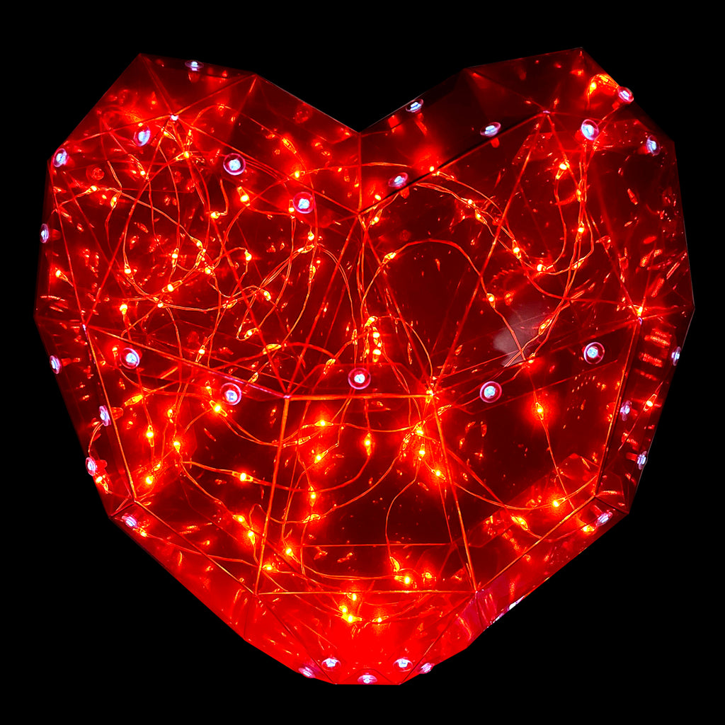 LED Heart Decoration Red 24cm