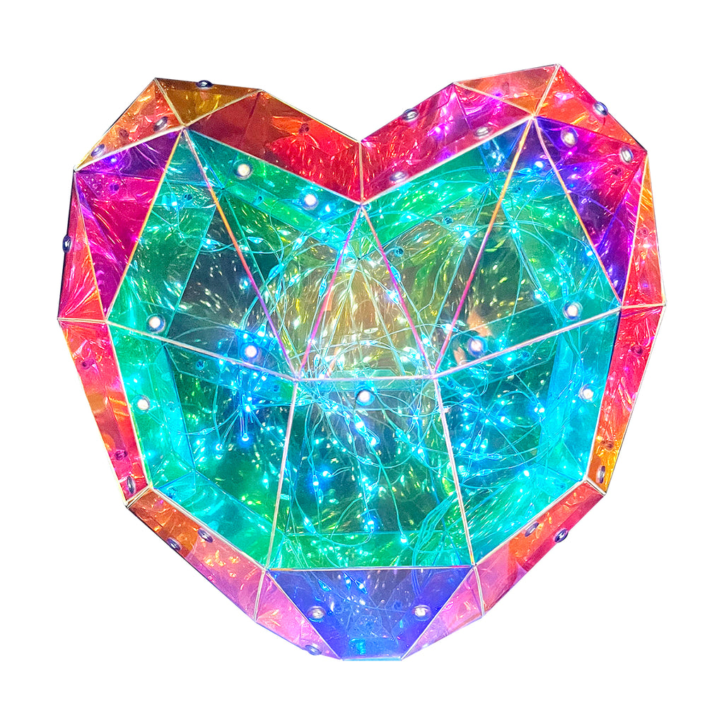 LED Heart Decoration Crystal Colour 24cm