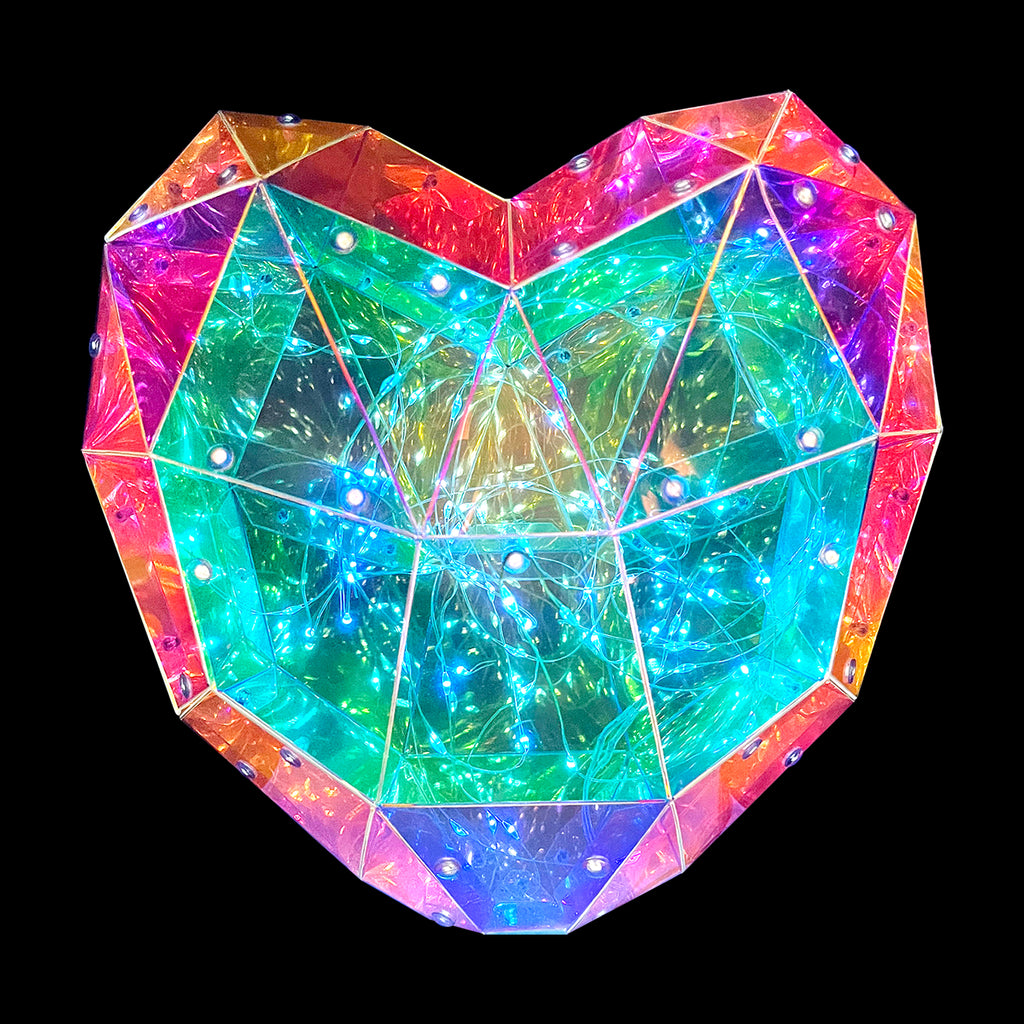 LED Heart Decoration Crystal Colour 24cm