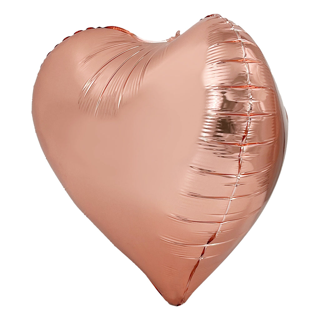 3D Heart Shape Foil Balloons Rose Gold 24'' 3Pcs/Pk