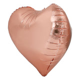 3D Heart Shape Foil Balloons Rose Gold 24'' 3Pcs/Pk