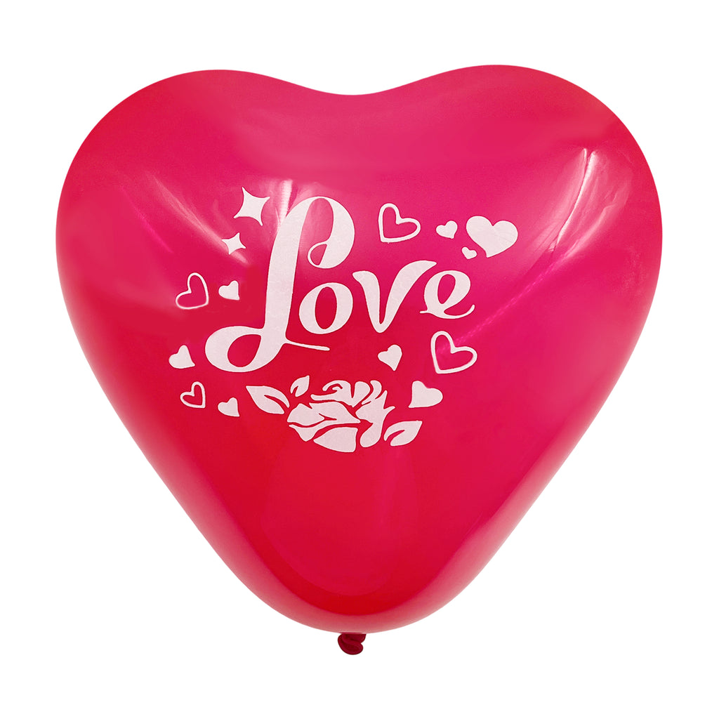 12-Pack 10" Red 'LOVE' Heart Balloons – Printed Romantic Balloons for Valentine’s Day & Proposals