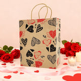 6-Pack Medium Valentine Kraft Gift Bags – 21x11x27cm Assorted Romantic Paper Bags for Gifts & Treats